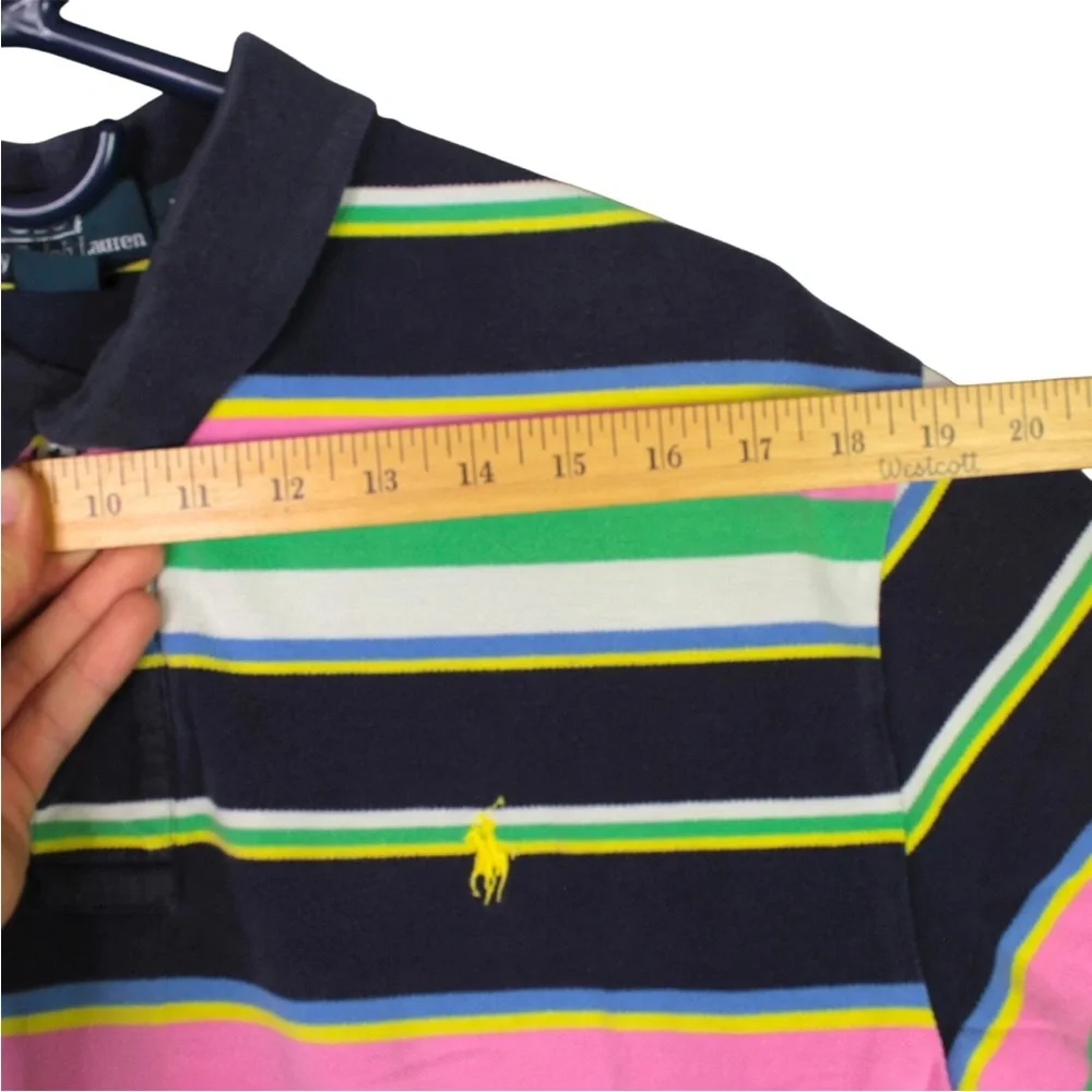 Vintage Polo Ralph Lauren Polo Shirt short sleeve Striped Size Medium 90S